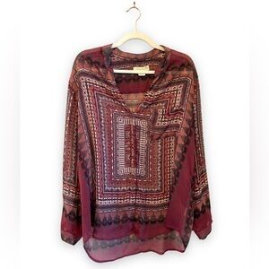UO Urban Outfitters Staring at Stars Semi-sheer Boho Blouse Tunic | Size Medium